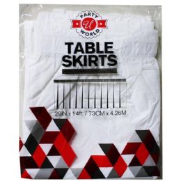 48 Bulk 29"X14' WHITE TABLE SKIRTS