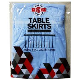48 Bulk 29"X14' Light Blue TABLE SKIRTS