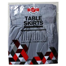 48 Bulk 29"X14' Silver TABLE SKIRTS