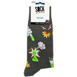 30 Bulk Sock It To Me Mens Crew Sock In Weird Science Design