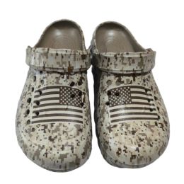 12 Bulk Men's Desert Digital Flag Clog (7-12)