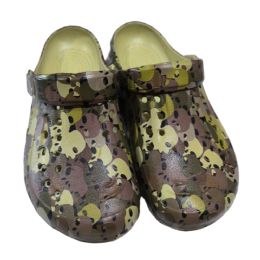 12 Bulk Men's Camo Skull Clog (7-12)
