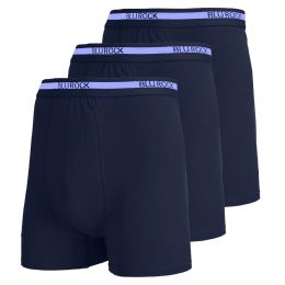 12 Bulk Blu Rock Men's Stretch Cotton Boxer Briefs (3 Pack) Navy Small