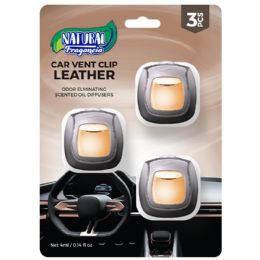 48 Bulk 3-Pack CAR VENT CLIP LEATHER