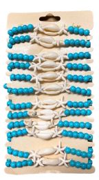 72 Bulk Shell & Starfish Fashion Bracelets