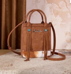 12 Bulk Montana West HaiR-On Cowhide Fringe Tote/crossbody - Brown