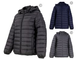 48 Bulk Hooded Lightweight Puffer Jacket Assorted Size S/M-Xl/xxl
