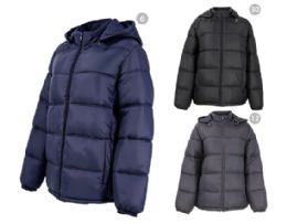 48 Bulk Hooded WidE-Baffle Puffer Jacket Assorted Size S/M-Xl/xxl