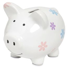 16 Bulk Ceramic Mini Floral Piggy Bank