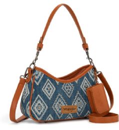 4 Bulk Wrangler Aztec Studded Denim Shoulder Bag With Mini Pouch - Jean