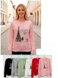 24 Bulk Women's Long Sleeve Top Paris