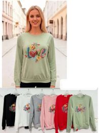 24 Bulk Women's Long Sleeve Top Love