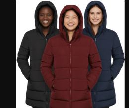 10 Bulk Women's Winter Hooded Puffer Coat - 3 Colors