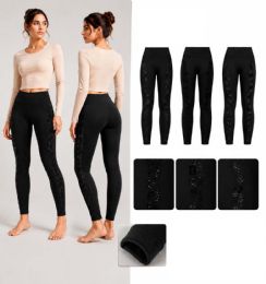24 Bulk Stretchy Leggings With Rhinestone Details