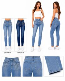 48 Bulk Women's Jeans With Rhinestone Design