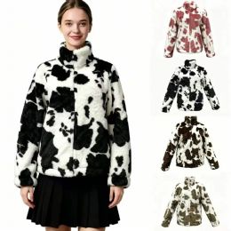 24 Bulk Cowprint Turtleneck Jacket