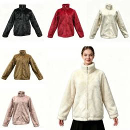 24 Bulk Women's Turtleneck Zippered Fleece Jacket
