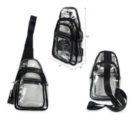 24 Bulk 8.5"x6"x3" Transparent Side Shoulder Bag