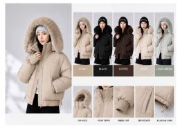 48 Bulk Ladies Puffer Jacket with Fur Hood