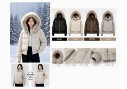 48 Bulk Ladies Detachable Sleeve Puffer Jacket