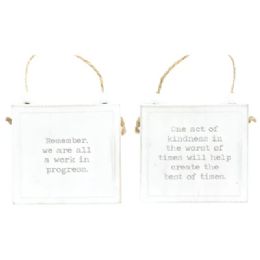 48 Bulk Wall Sign 4x4x1 Kindness/progressive Reversible Wood