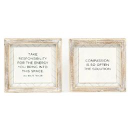24 Bulk Wall Sign 6x6x1.5 Energy/compassion Reversible Wood