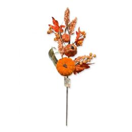 12 Bulk 27" Tall Artificial Pumpkin & Velvet Harvest Floral Spray
