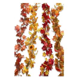 12 Bulk 5.7ft Artificial Fall Maple Leaf & Sunflower Garlands