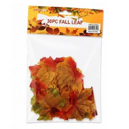 24 Bulk 30-Piece Artificial Autumn Maple Leaves 3"x3" Fall Colors
