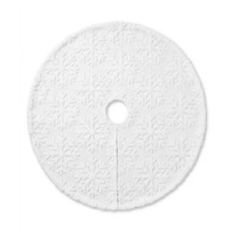6 Bulk 36" White Knitted Snowflake Christmas Tree Skirt Winter