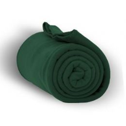 20 Bulk Fleece Blankets/throw -Forest Green