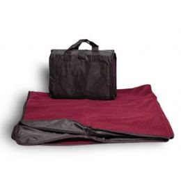 24 Bulk Fleece Picnic Blanket - Burgundy