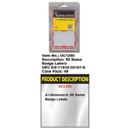 48 Bulk Name Badge Labels - 3"x 2.25"- 50 Pack