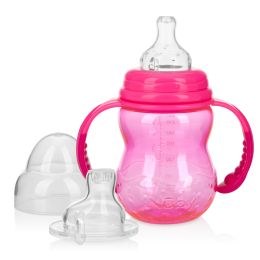 24 Bulk Nuby 3 Stage 8oz Tritan Wide Neck Bottle Pink