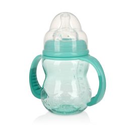 24 Bulk Nuby 3 Stage 8oz Tritan Wide Neck Bottle Teal