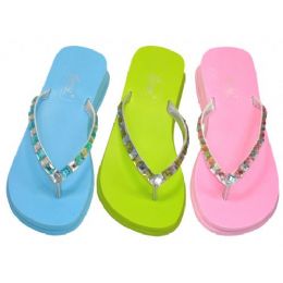 24 Bulk Lady Rhinestones Thong Sandal Size: 5-10