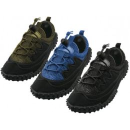 36 Bulk Men's Laced Aqua Socks