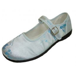 36 Bulk Girl Brocade Maryjane Blue