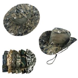 24 Bulk Assorted Camo Mesh Boonie Hat