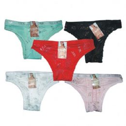 96 Bulk Ladys Panty W/hanger Assorted