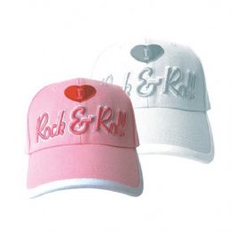 144 Bulk I Love Rock And Roll Baseball Cap For Girls
