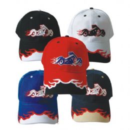 144 Bulk Motorcycle Baseball Cap Assorted Colors