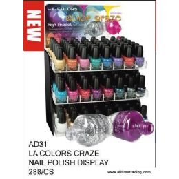 288 Bulk La Color Craze Nail Polish With Display