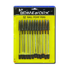 48 Bulk Ball Point Stick Pens - 10 Pk - Black,blue,red - Inks
