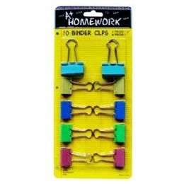 48 Bulk Binder Clips - 10 Pk - 1-2pcs +.75-8pcS- Carded