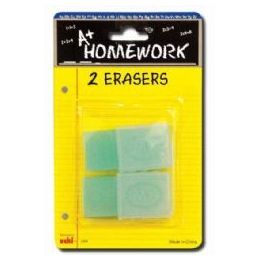 48 Bulk Erasers - 2 Pk -1.75 Ea.- With Plastic Holders