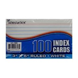 48 Bulk Wholesale Index Cards - Ruled - 3x 5 - 100ct - Poly Wrapped - Wholesale Sock Deals