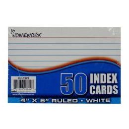 48 Bulk Index Cards - Ruled - 4 X 6 - 50 Ct - Poly Wrapped