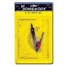 48 Bulk Math Set - 6 Pcs - Asst. Math Tools - Carded