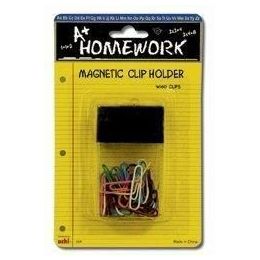 48 Bulk Paper Clips + Magnetic Desk Holder - 60ct.-1.25 Vinyl
